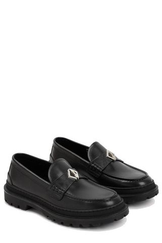  Loafer Dior Đen Đế Dầy Logo Diamond 3L01262SS 90040 