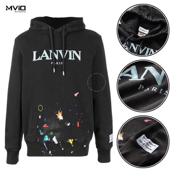  Nỉ Hoodie Lanvin Đen Vẩy Sơn Rm-Tog698 