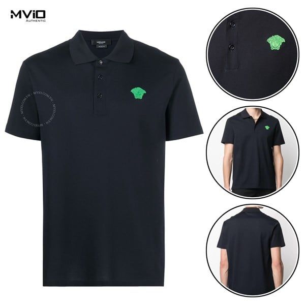 Polo Versace Navy Medusa Xanh A87427 