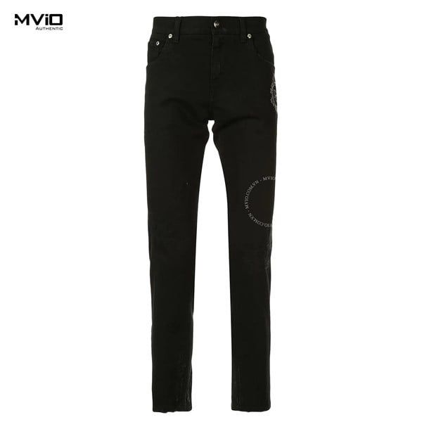  Jean Dolce Gabbana Đen Thêu Vương Miện Túi GW40LZG8BVO S9001 