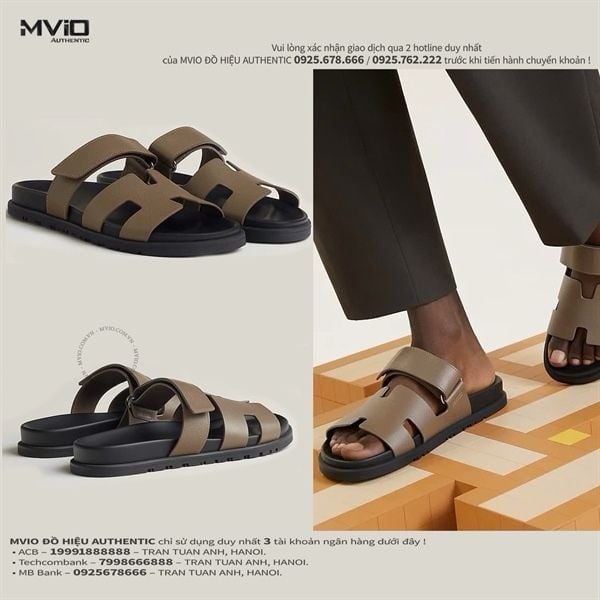  Dép Hermes Chypre Etoupe Epsom H222857ZHX 