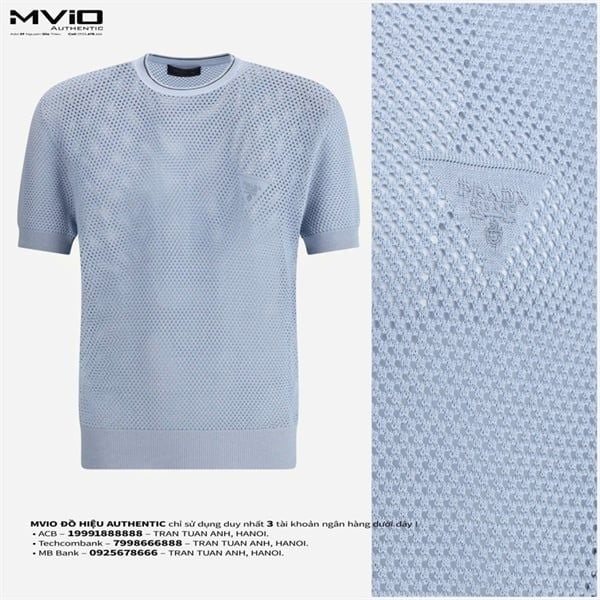  Phông Prada Light Blue Thêu Ngực UMF005SOOO16UQ_F0012 