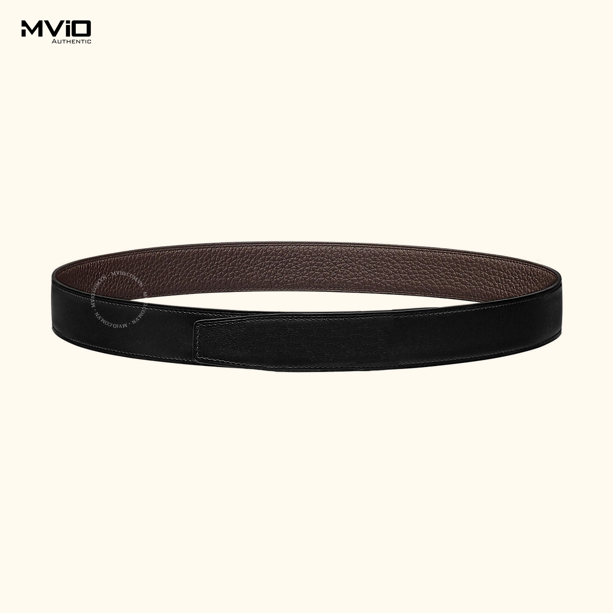 Belt Hermes Reversible Leather Strap Noir/Chocolate (Đen/Chocolate)