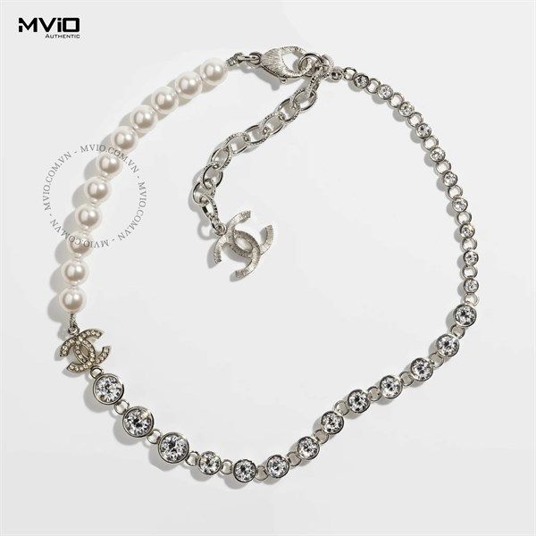  Dây Chuyền Chanel Bạc X Ngọc Trai ABA625 B10759 NN589 