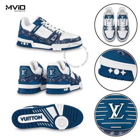  Sneaker Louis Vuitton Trainer Denim Monogram Blue 1A9Jgr 