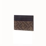  Ví Holder Card Fendi Portatessere In Tessuto Marrone 
