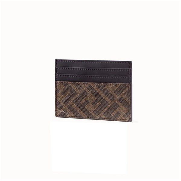  Ví Holder Card Fendi Portatessere In Tessuto Marrone 