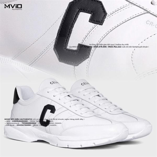  Sneaker Celine Trắng Logo C Đen Lace Up 35948333C.01OK 