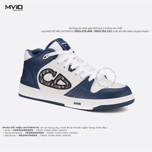 Sneaker Dior B57 Mid Xanh Navy CD Oblique 3SH141ZXU_H553 