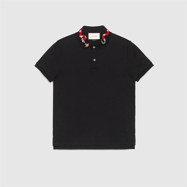 Polo Gucci Đen Thêu Ong Rắn 408323 – MVIO