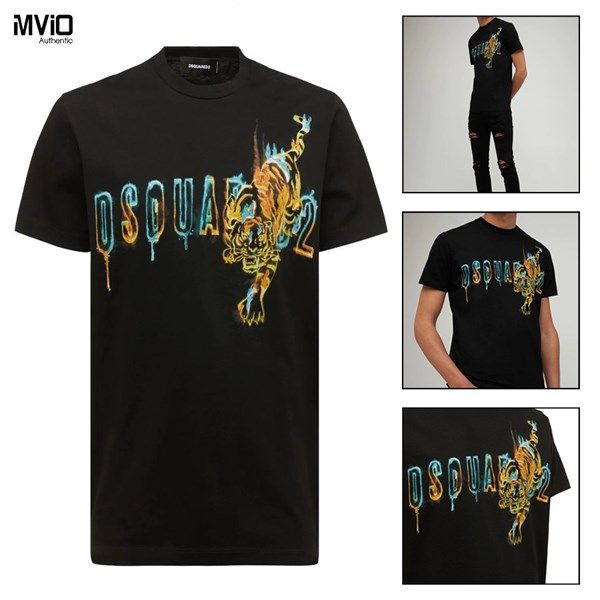  Phông Dsquared2 Chữ Lửa Hổ Vàng S74Gd0941 