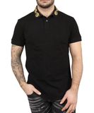  Polo Versace Đen Thêu Cổ Vàng Vum622 