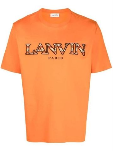  Phông Lanvin Cam Chữ Thêu Ngực RMTAS0005J207 