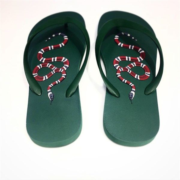  Dép Gucci Xanh In Rắn 