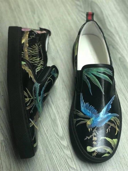  Slip On Gucci Đen Phượng 407364 