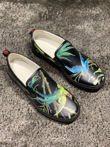  Slip On Gucci Đen Phượng 407364 