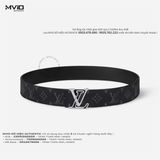  Belt Louis Vuitton Đen Monogram Mặt LV Khuyết M8504V 