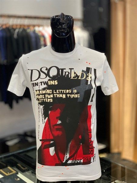  Phông Dsquared2 Trắng Mặt Người Đỏ 