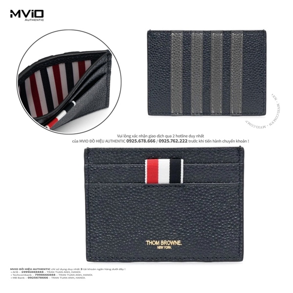 Card Holder Thom Browne Navy Sọc Sau MAW193 00198