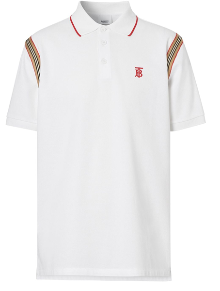  Polo Burberry Trắng Tb Đen Vạt Tay 8025870 