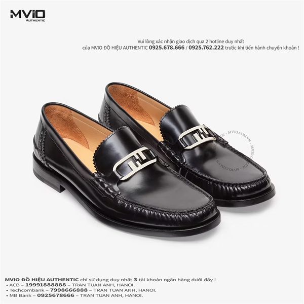 Loafer Fendi Đen Khoá FF Sliver 7D1557AK1T F0ABB