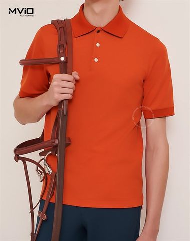  Polo Hermes Cam Viền Xanh 800271E 02S 