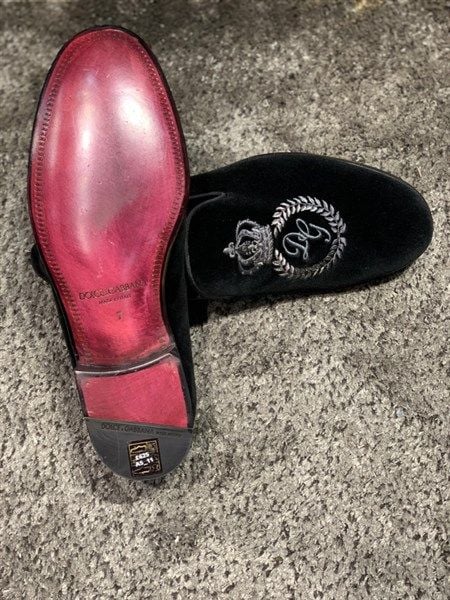  Loafer Dolce Đen Nhung Thêu A50001 