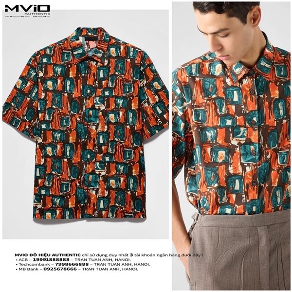  Sơ Mi Prada Cộc Tay Orange UCS440SOOO16YE_F0049 