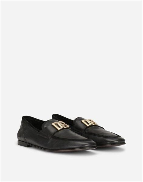  Loafer Dolce Gabbana Đen Logo Vàng A50462Aq99380999 