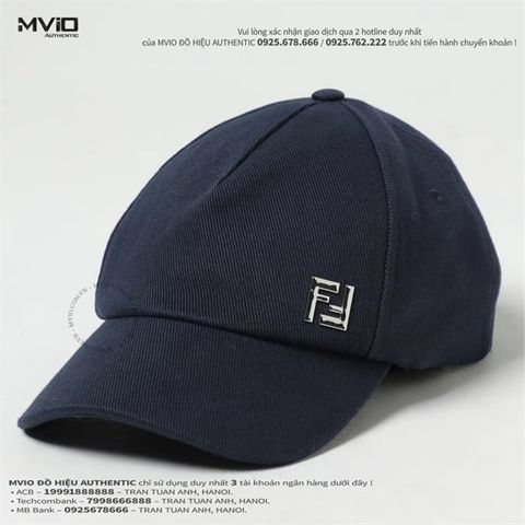  Mũ Fendi Xanh Logo FF Nhỏ Sliver FXQ885APWL F0QA2 