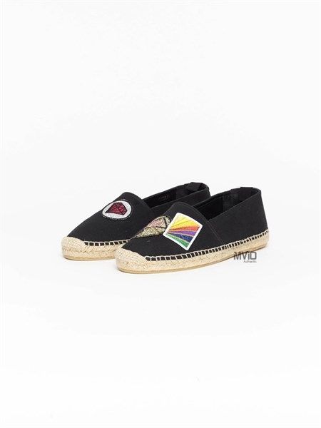  Slip On Saint Laurent Đen Đế Cói Kim Sa Lk458842 
