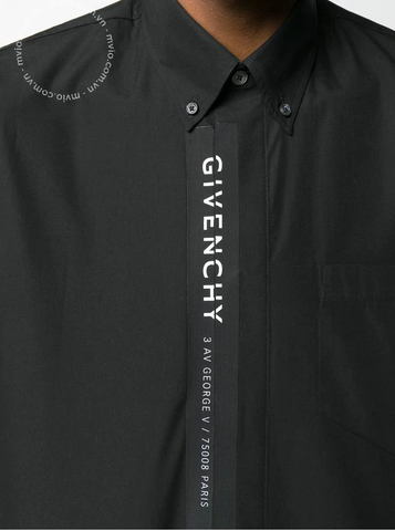  Sơ Mi Givenchy Đen Tag Ngực BM60G2109F 