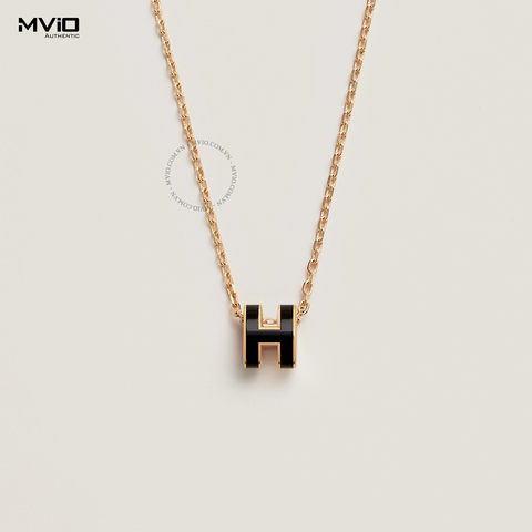  Dây Chuyền Hermes Đen Gold Mini Pop H Pendant H147992FV03 