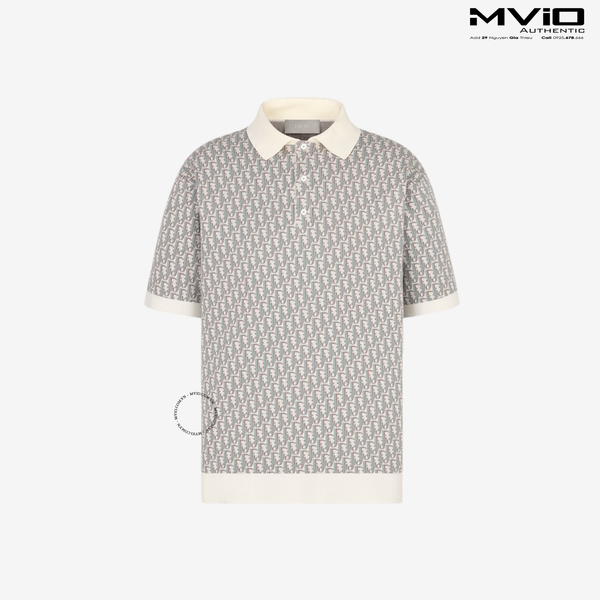  Polo Dior Trắng Vân Oblique 293M832AT396_C085 