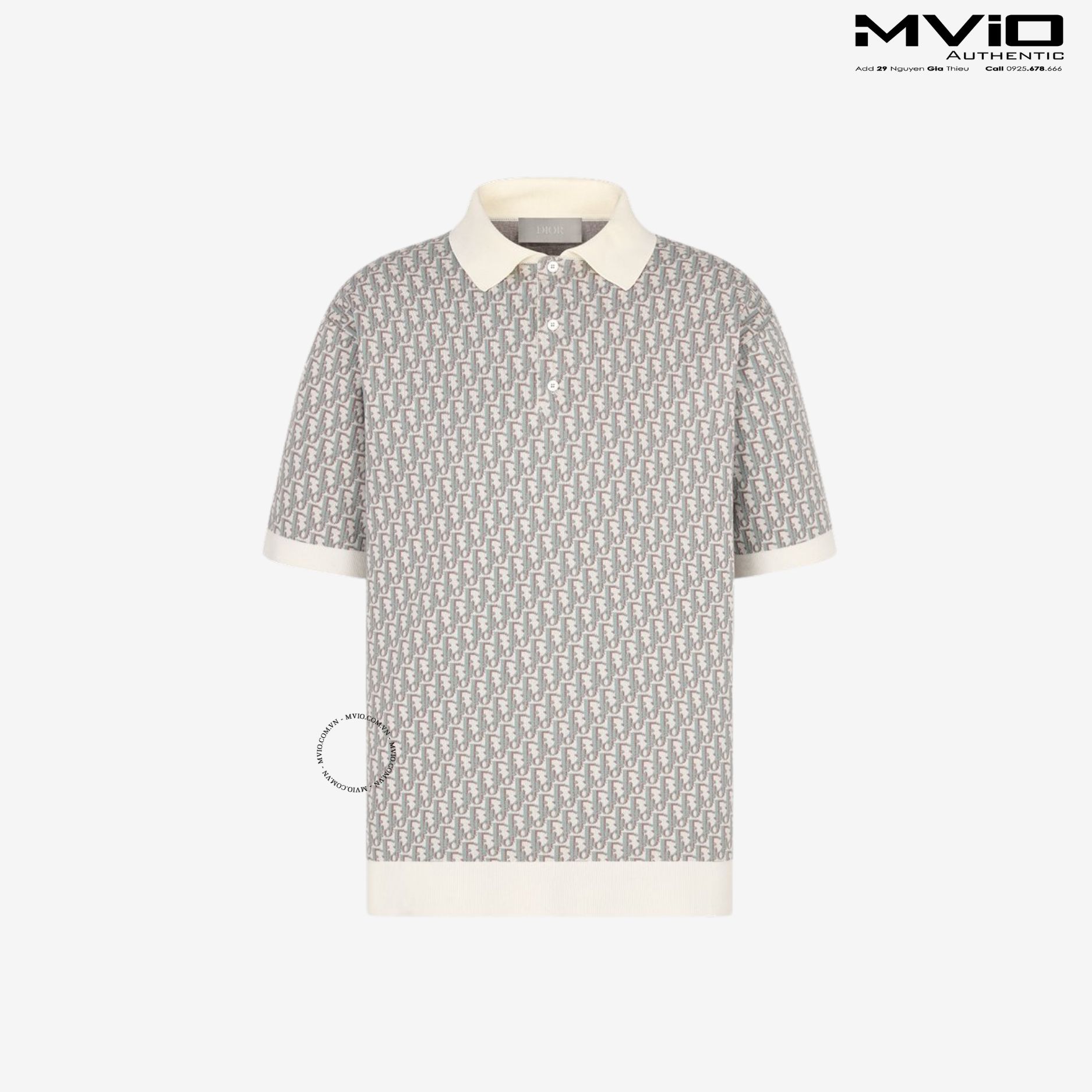  Polo Dior Trắng Vân Oblique 293M832AT396_C085 