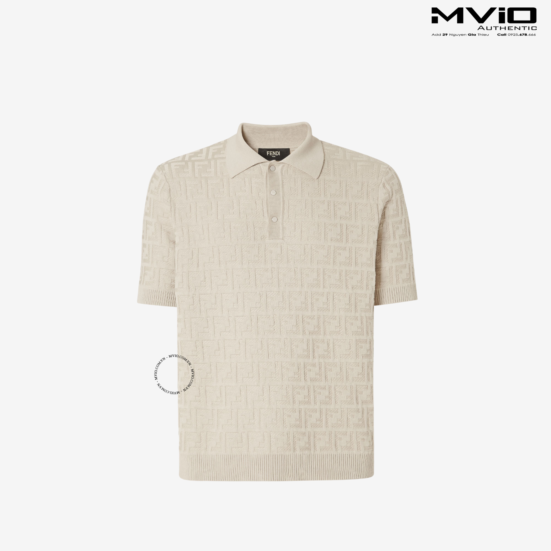  Polo Fendi Be Vân FF Dệt Kim EZC410 AUWO F0B9Y 