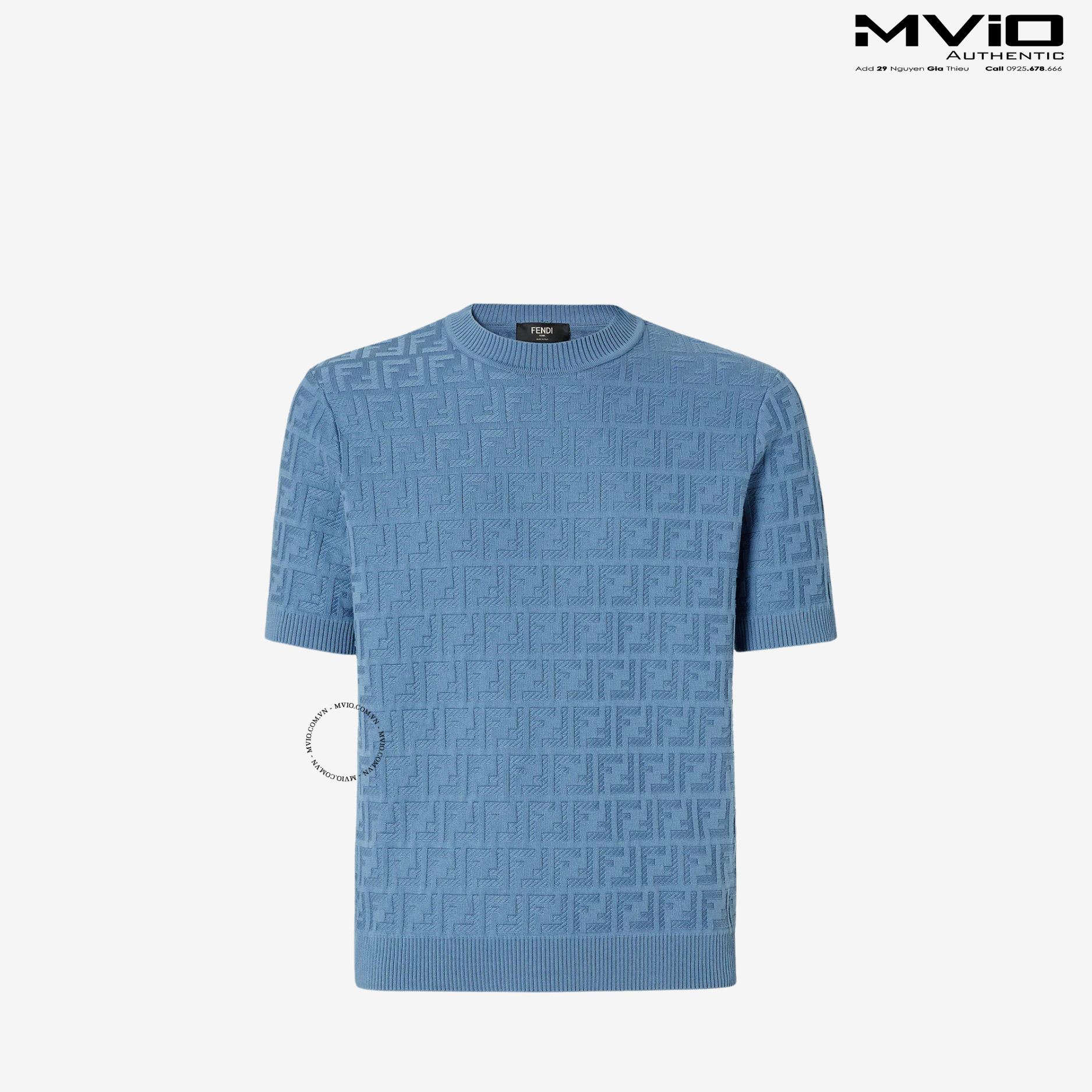  Phông Fendi Xanh Dệt Kim Vân FF FZX051 F0U6K 