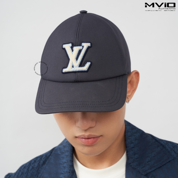  Mũ Louis Vuitton Xanh Navy Logo Trắng Xanh M7319L 