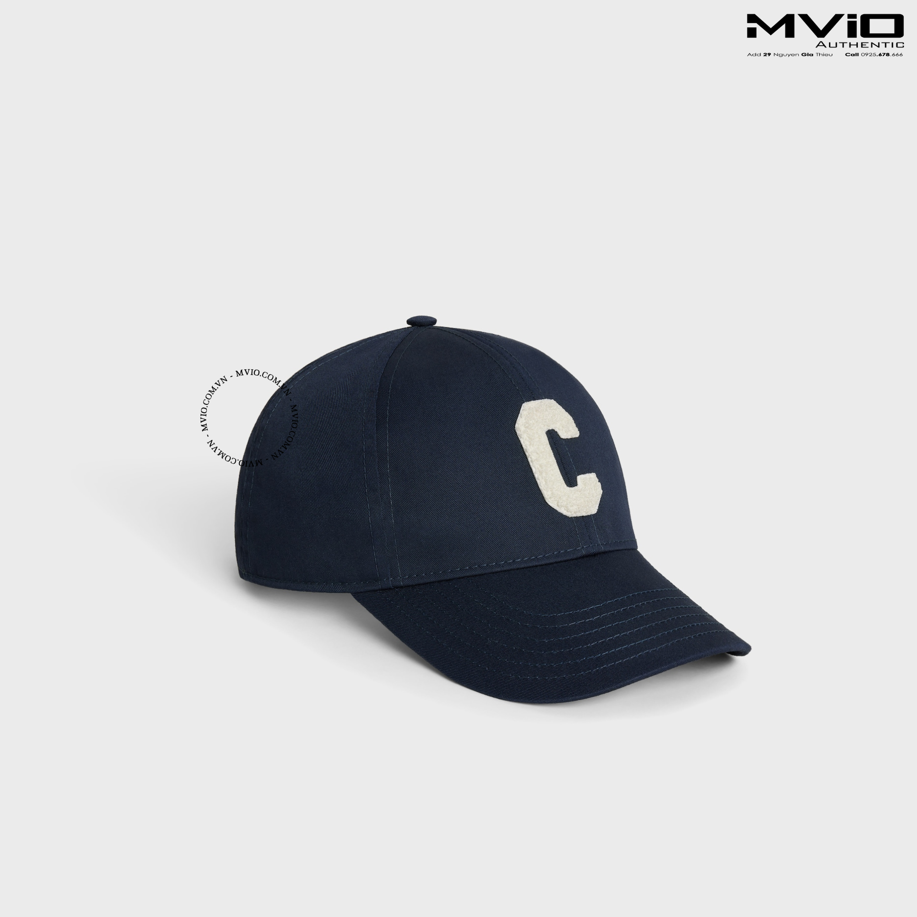  Mũ Celine Xanh Chữ C Trắng Thêu 2AUY8969P 07MJ 