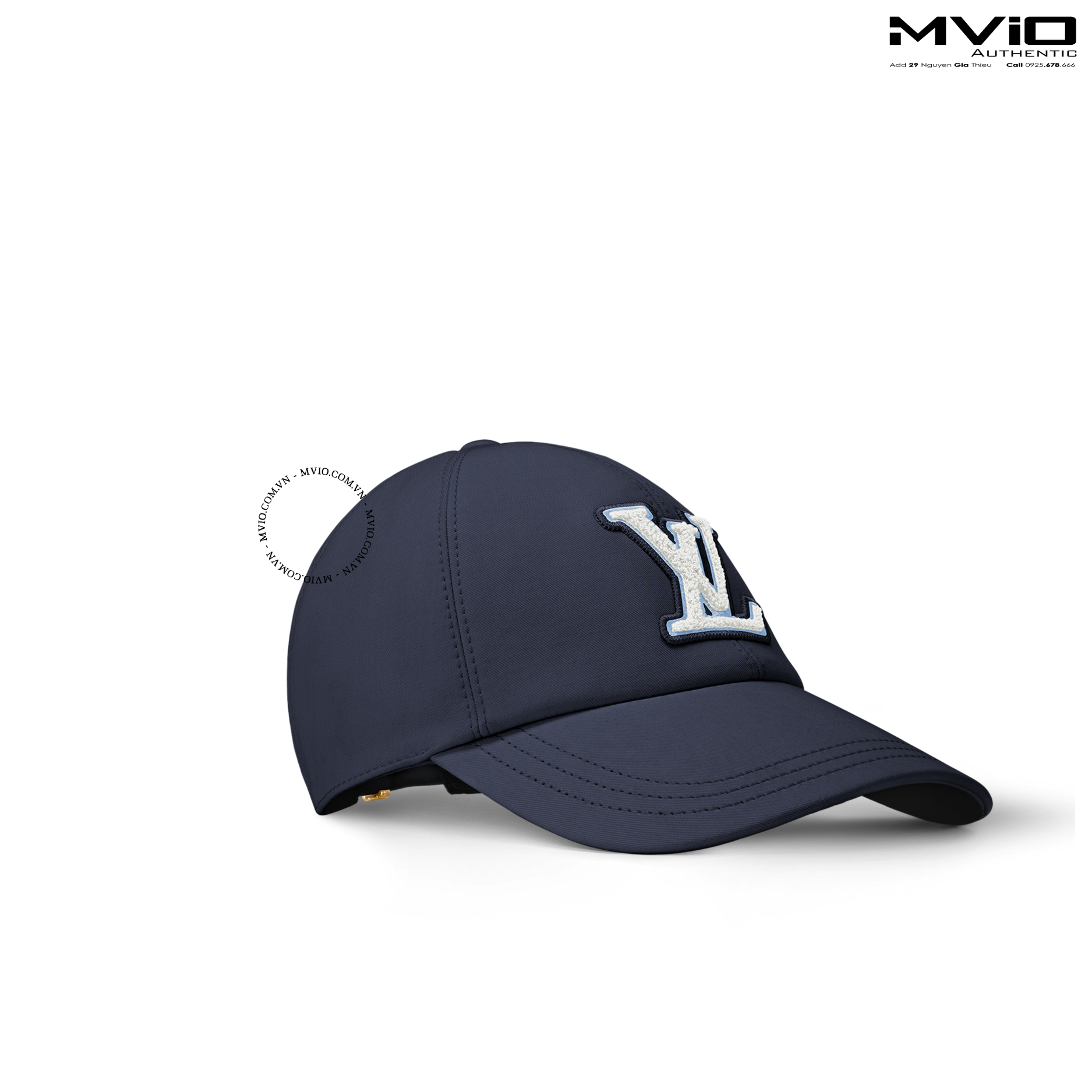  Mũ Louis Vuitton Xanh Navy Logo Trắng Xanh M7319L 