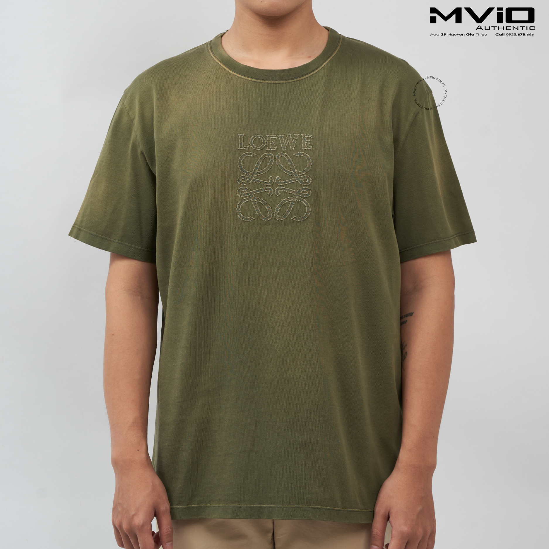  Phông Loewe Xanh Green Logo Thêu Ngực H526Y22XBN 4160 