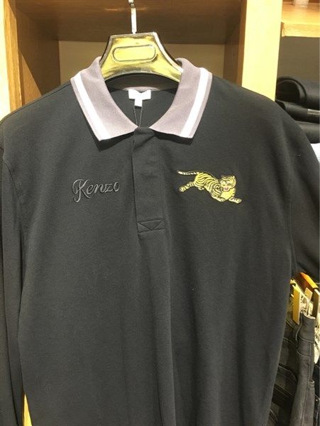  Polo Kenzo Đen Dài Tay Tag Hổ 