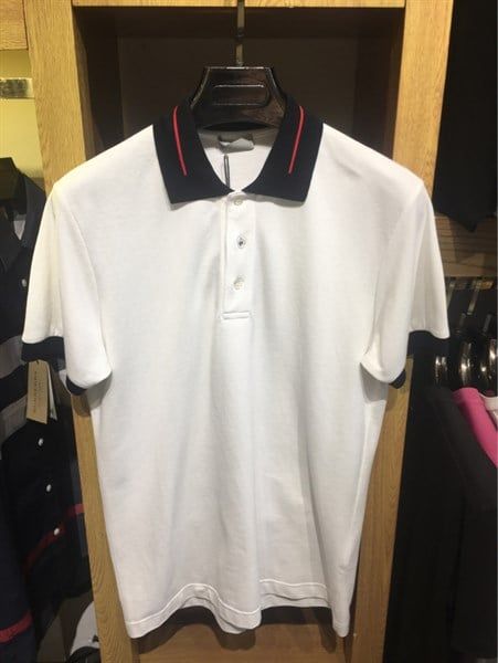  Polo Dior Trắng Cổ Đen Xọc Đỏ 