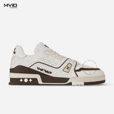  Sneaker Louis Vuitton Trắng Vân Monogram Viền Nâu 1ACWGR 