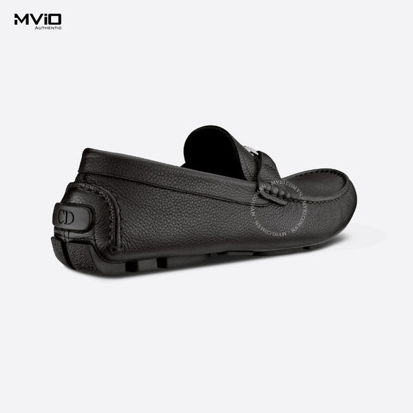 Moccasin Dior Đen Logo CD Bạc 3LO114YJK 