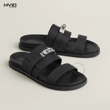  Dép Hermes Jackson Đen Epsom Khoác Sliver H242949ZH03400 