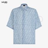  Sơ Mi Fendi Cộc Tay Xanh Blue Vân FF FS0795AR62F0GCT 