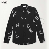  Sơ Mi Celine Đen Dài Tay Nhiều Chữ 2C813731T38CE 