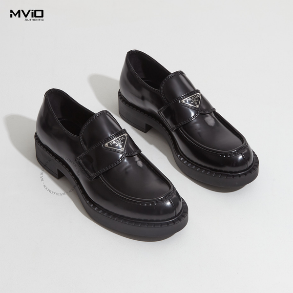  Loafer Prada Đen Bóng Đế Cao 2DE127 