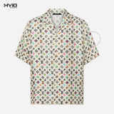  Sơ Mi Louis Vuitton Lụa Cộc Tay Monogram Màu 1AFQ24 